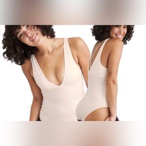 Aerie Sunnie Cross Back Bodysuit in Beige